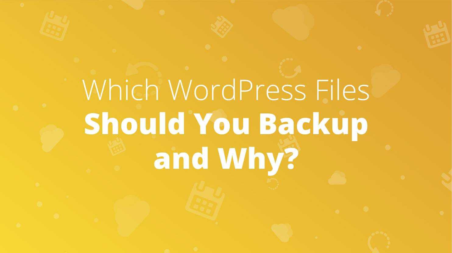 Which WordPress files should you backup