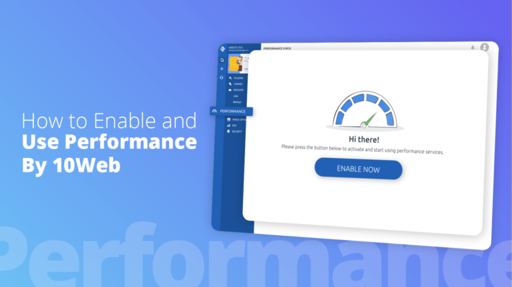 10Web's dashboard displaying the performance service