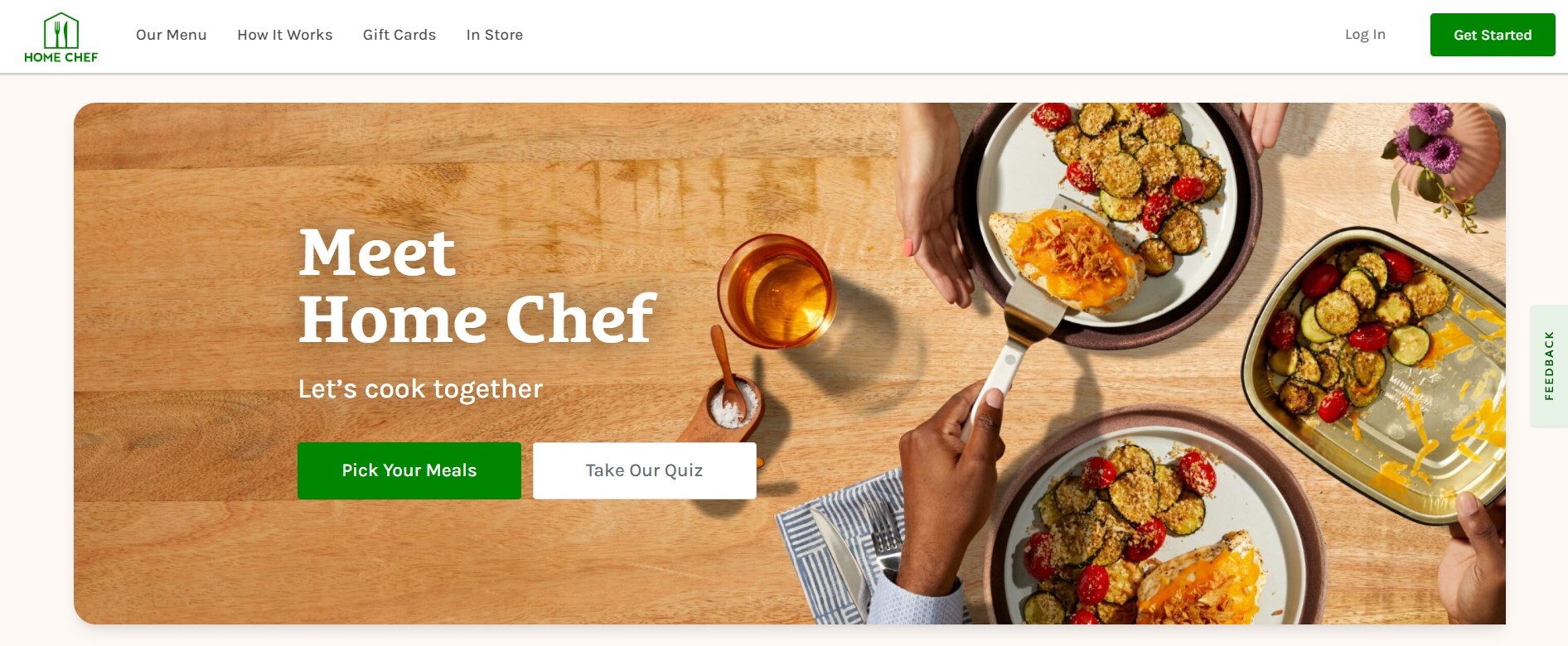 Home Chef Landing Page