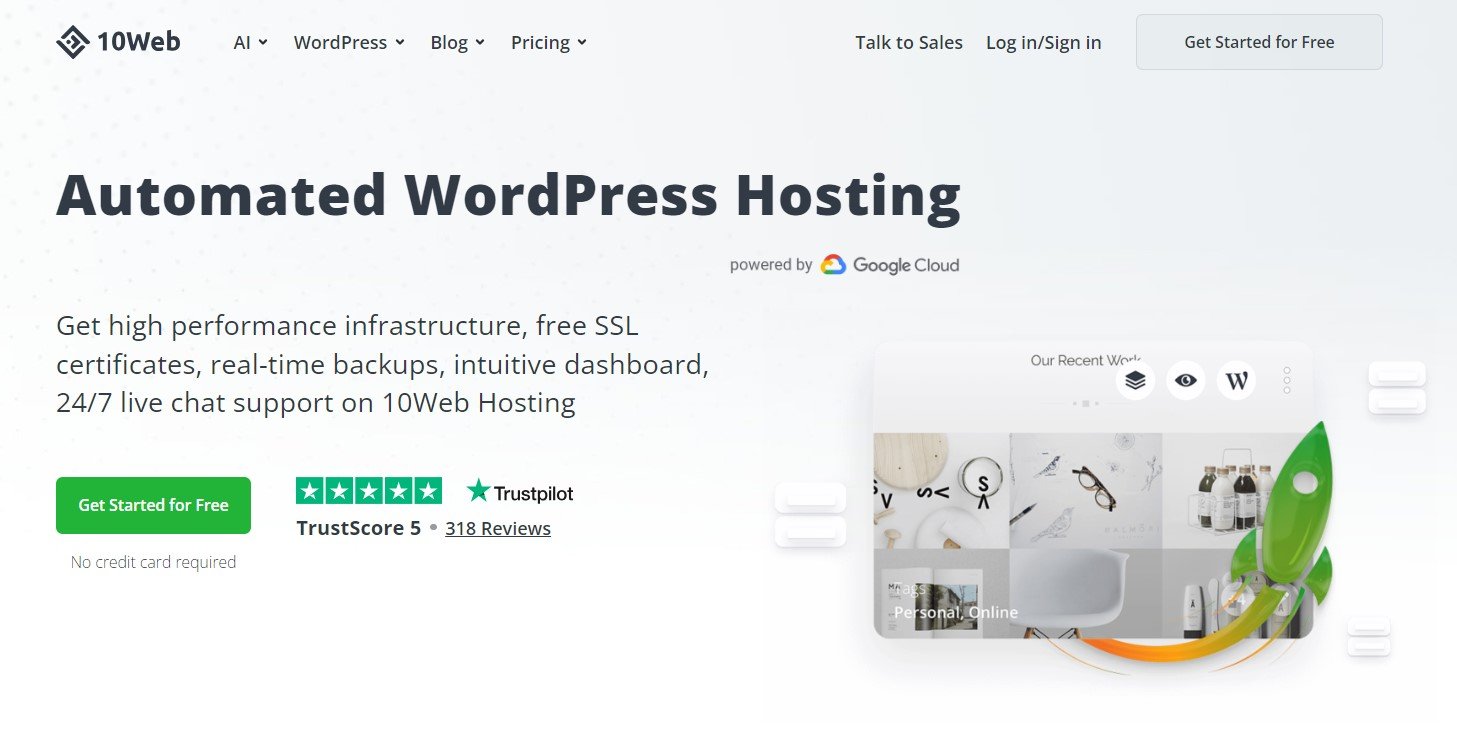 10Web's Automated WordPress Hosting