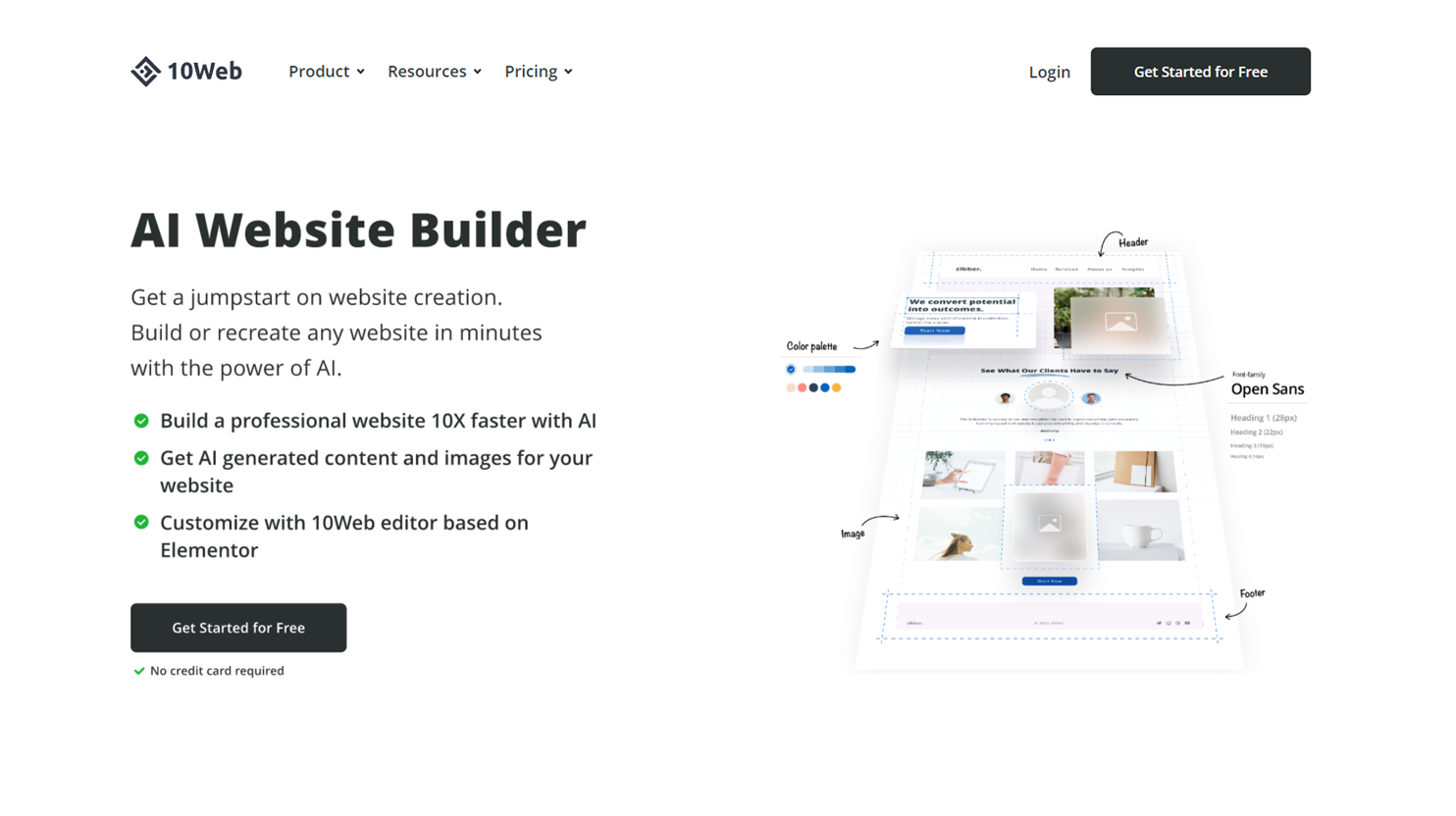 10Web AI Builder Landing Page