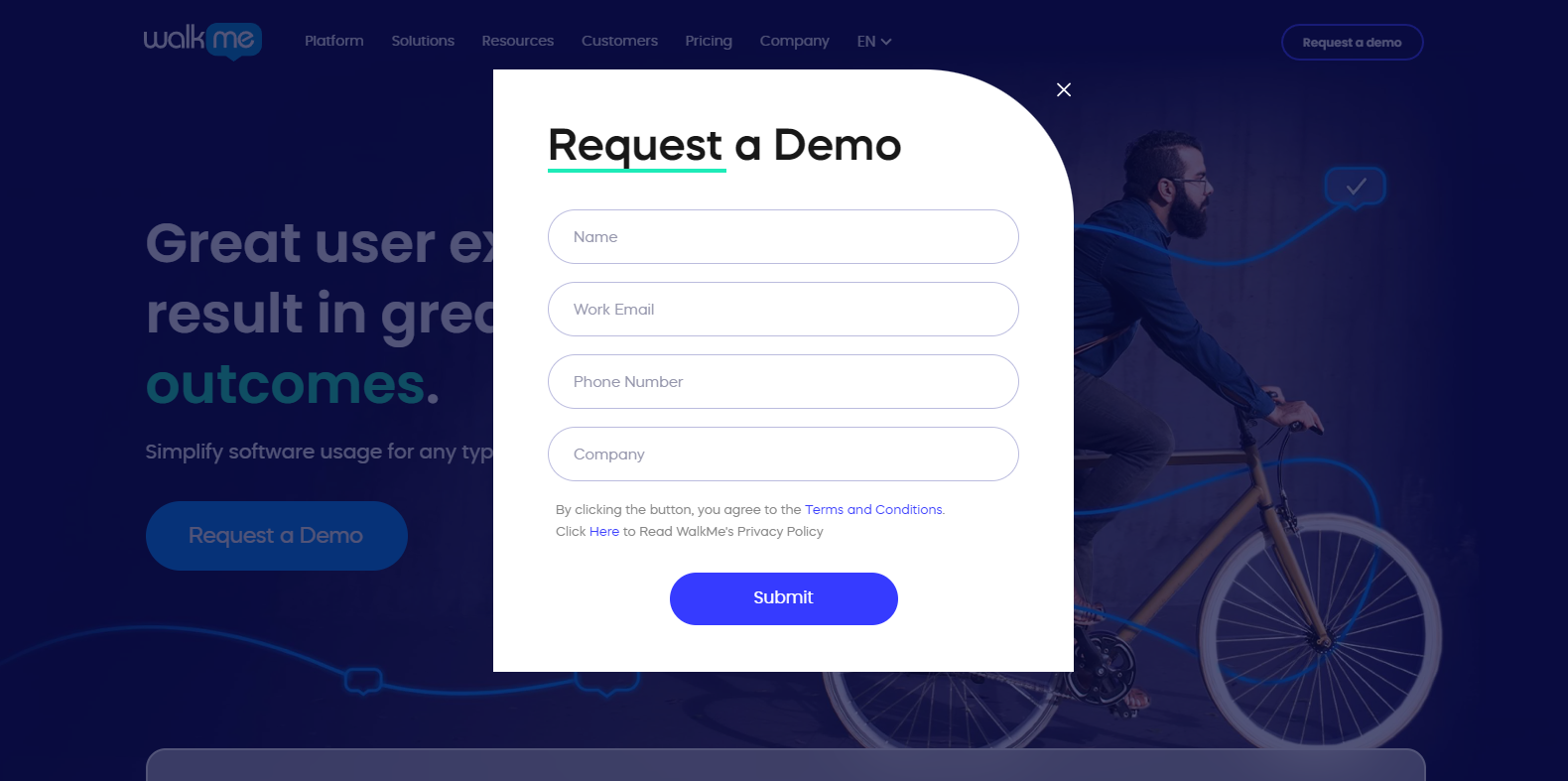 Walkme Landing Page