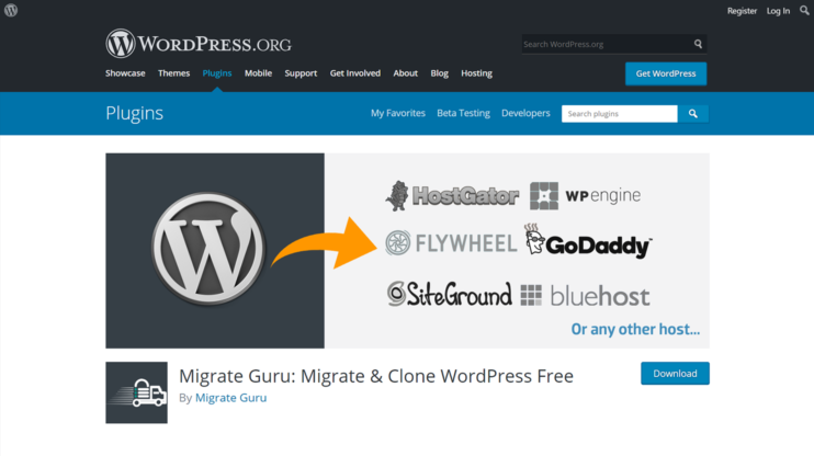 download page for migrate guru