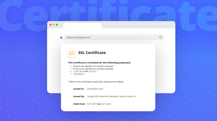 Browser with an SSL certificate