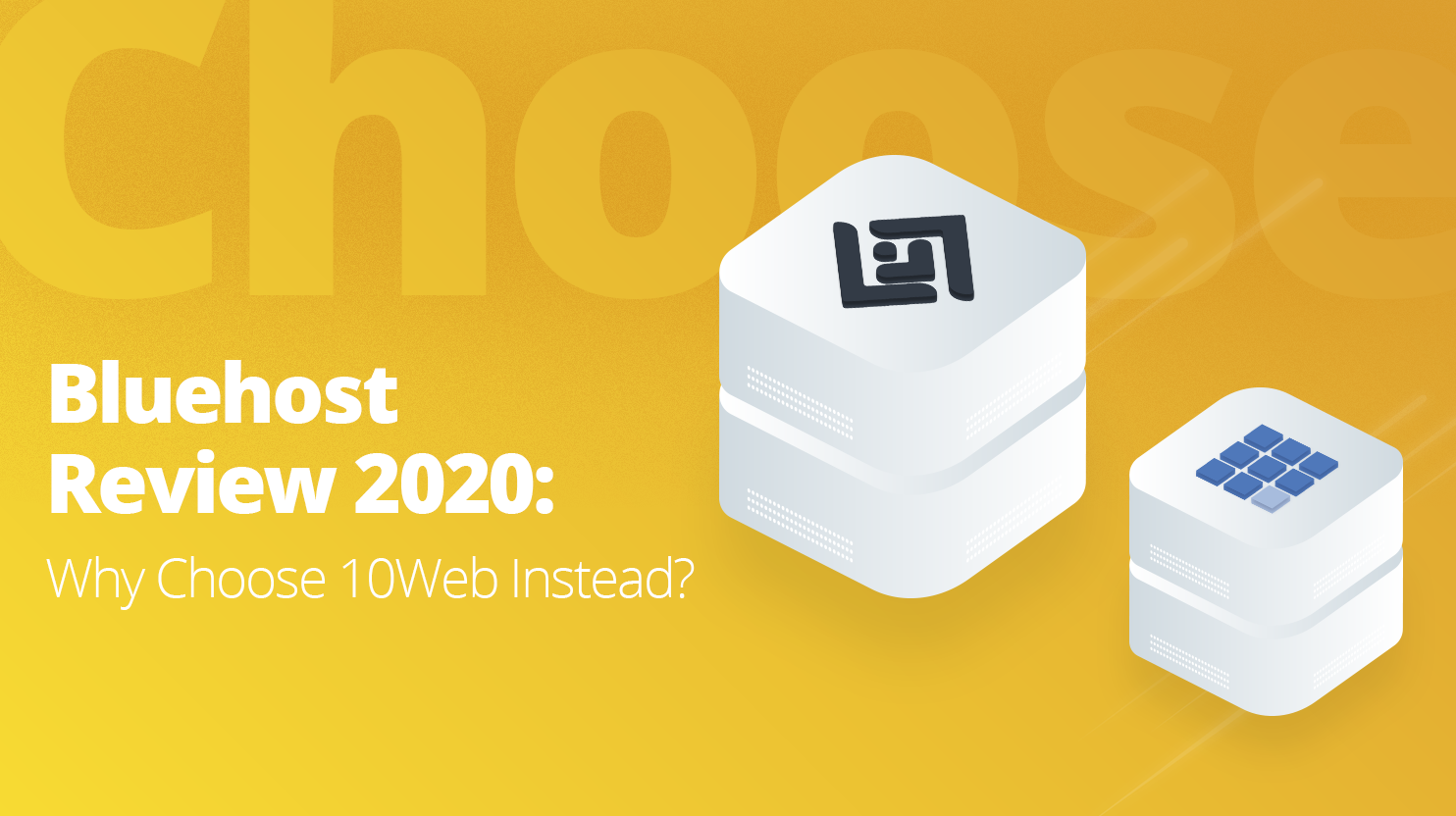 2 servers, one with 10web logo, the other with bluehost logo