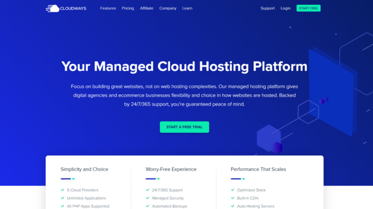 cloudways homepage