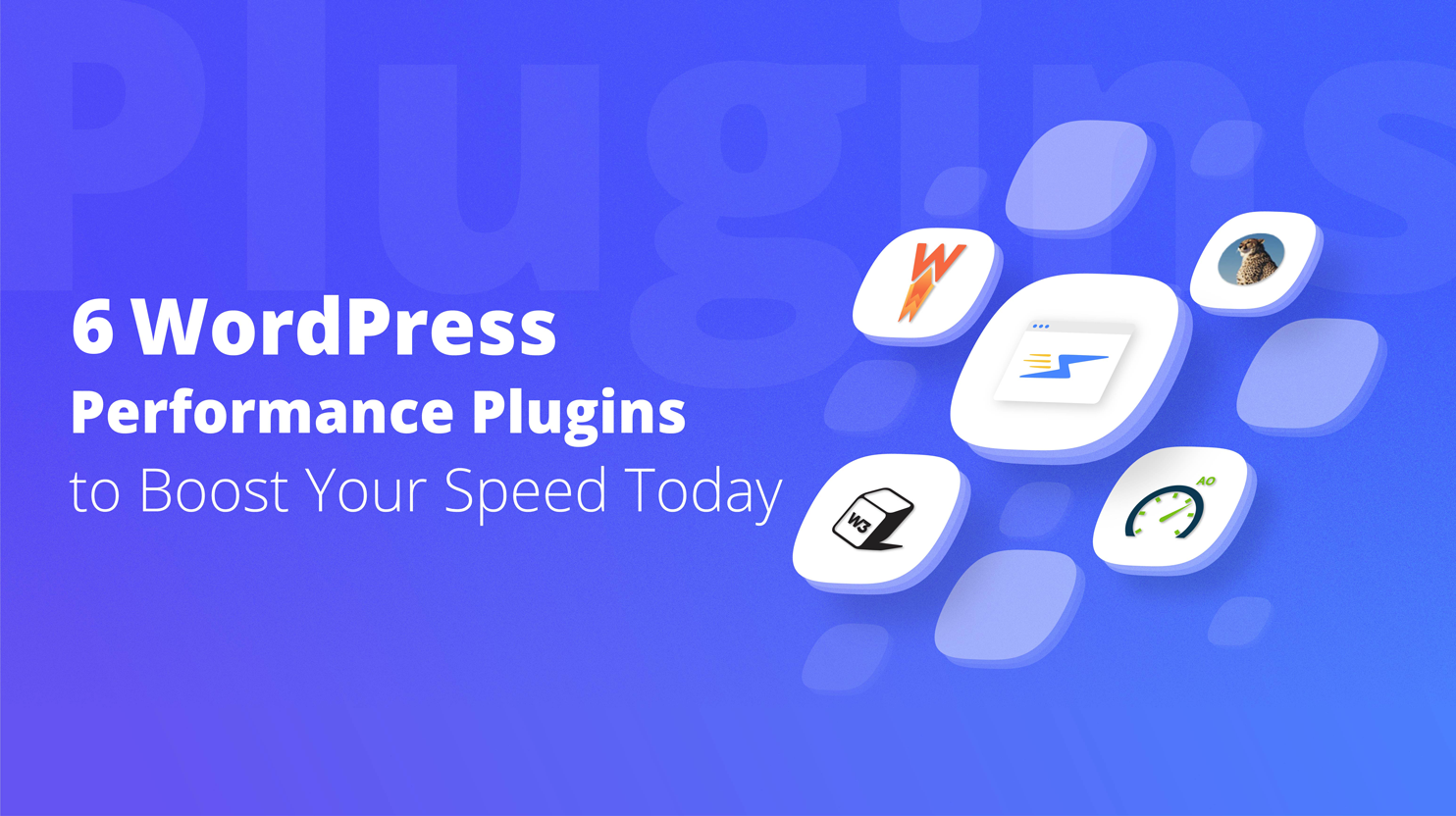 5 plugin icons displayed on a blue background