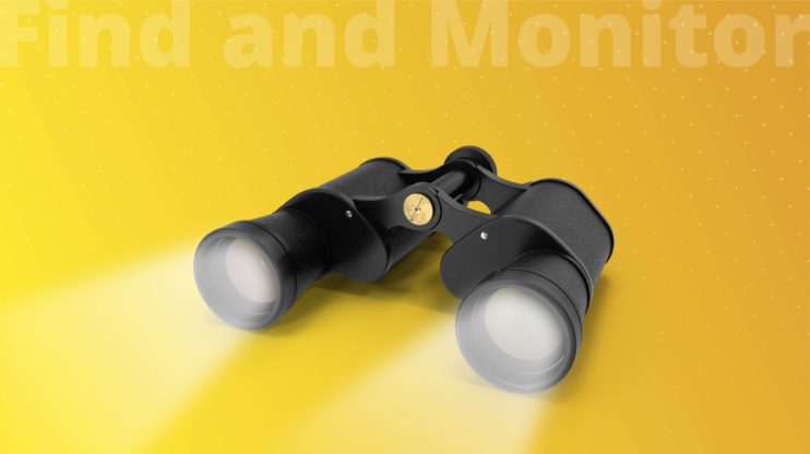 Binocular on a yellow background
