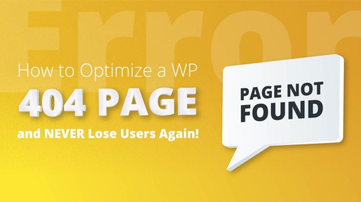 404 Page sign with the "Page not found" bubble on a yellow background