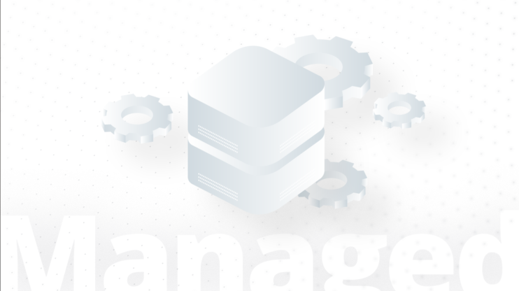 Icon of managed hosting on a white background 