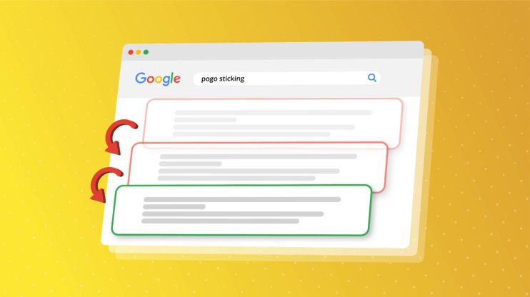 Pogo sticking displayed visually on Google's SERP