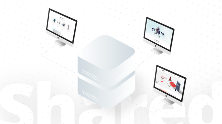 Shared hosting icon on a white background 