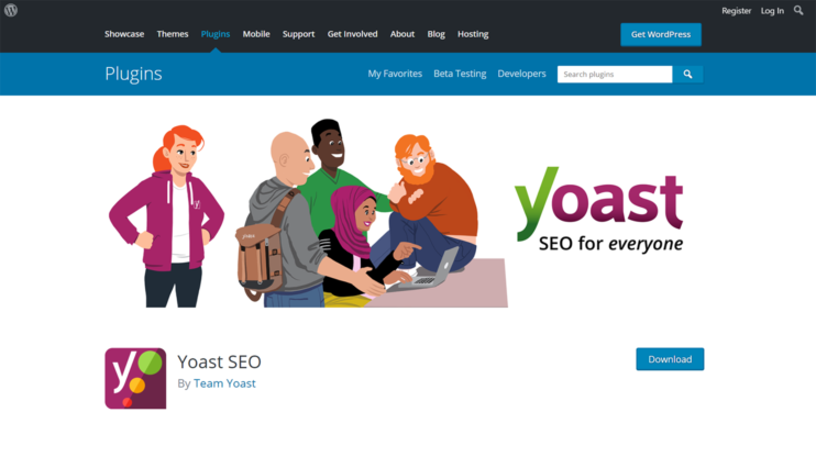 The Yoast plugin page in WordPress 
