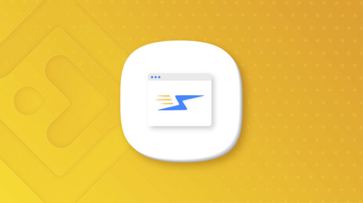 browser displaying a lightning symbol
