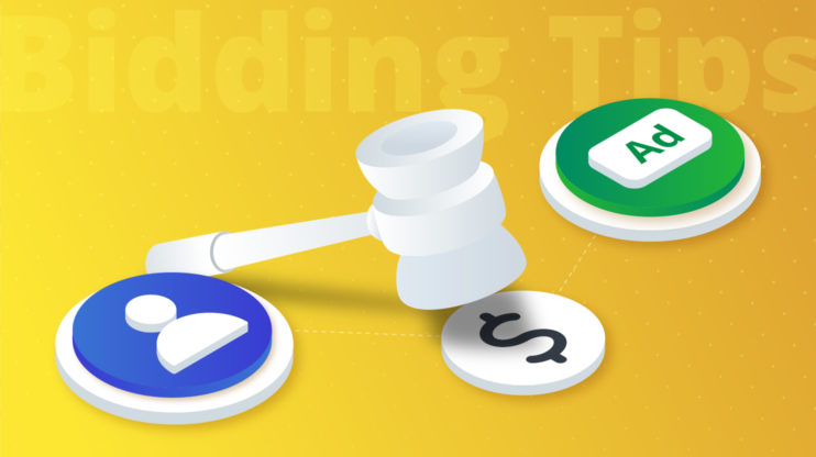 image of a gavel, dollar sign, ad button, and user symbol