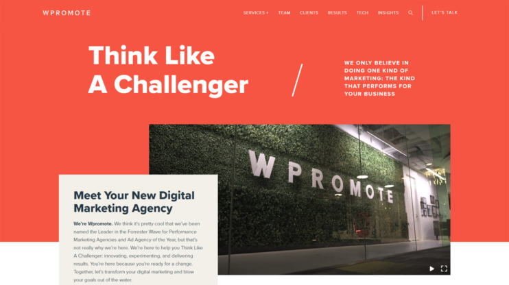 Homepage of Wpromote