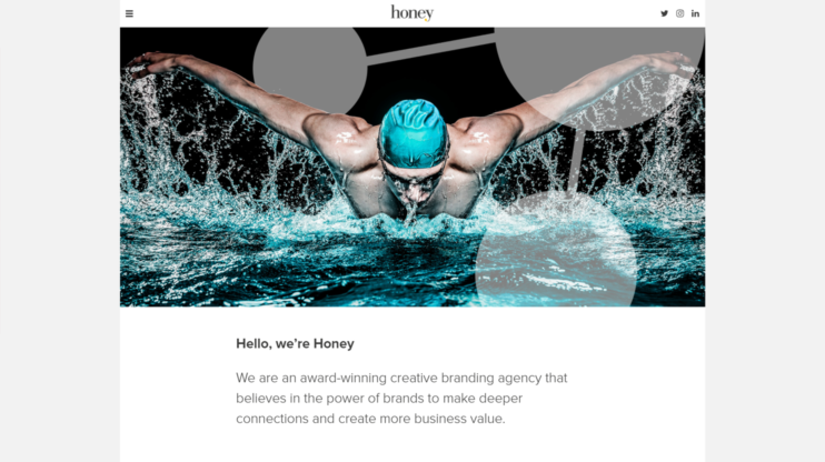 homepage of Honey