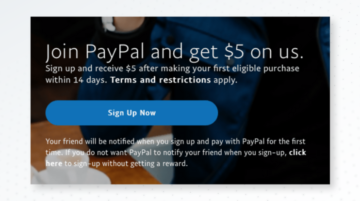 PayPal's referral program