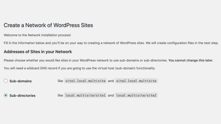 create a network of wordpress websites