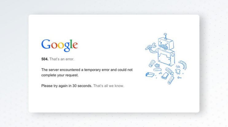 Google's 504 error page