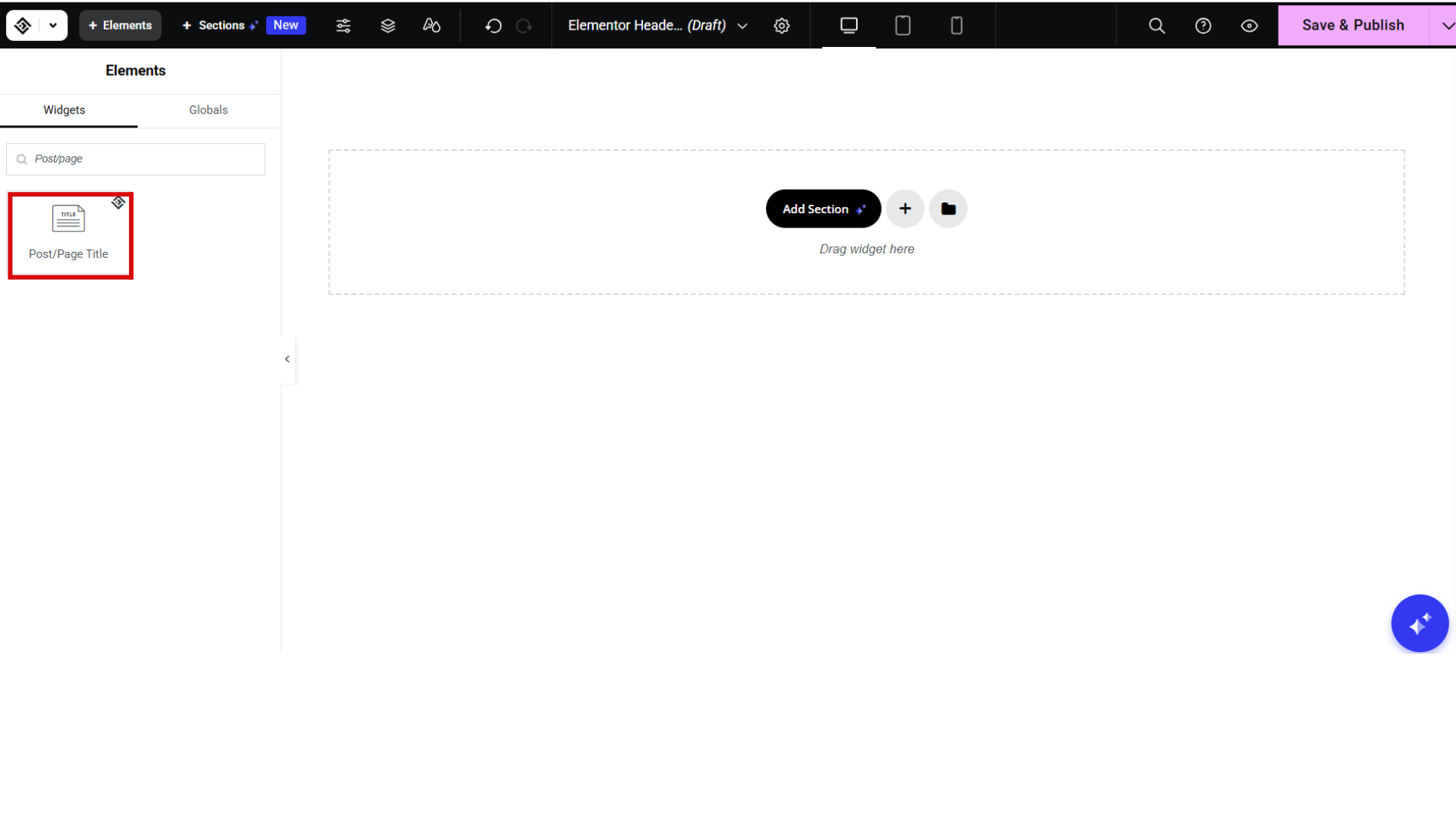 Build the template layout with the 10Web Builder