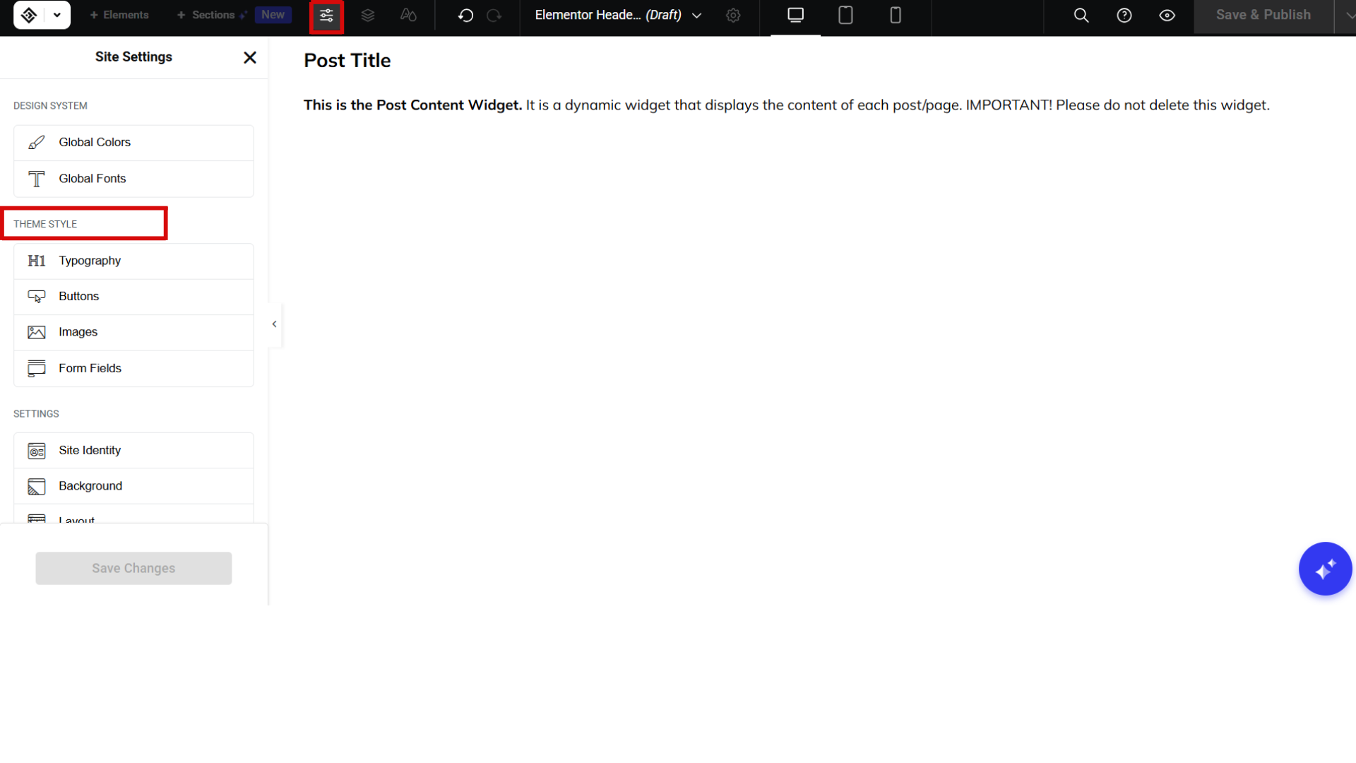 Display Conditions on the custom template