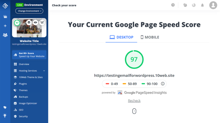 Optimized PageSpeed score after adding a video