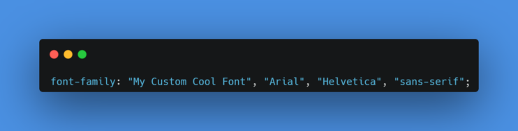 How to add the fallback font stack