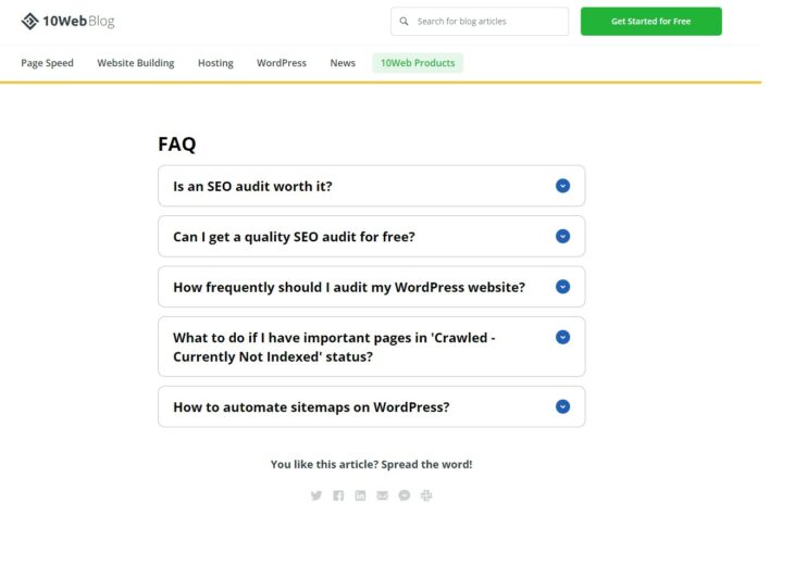 FAQ Section in Blog Post