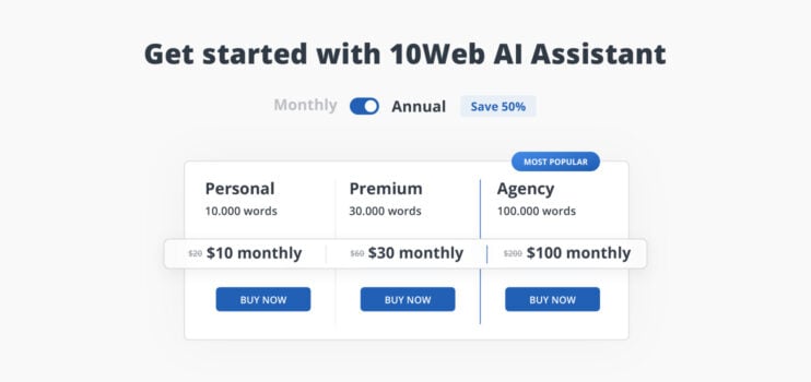 AI Assistant Pricing