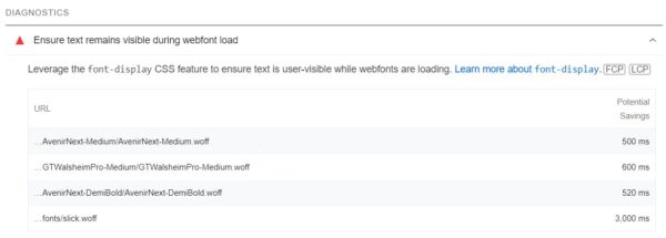 elementor ensure text remains visible during webfont load