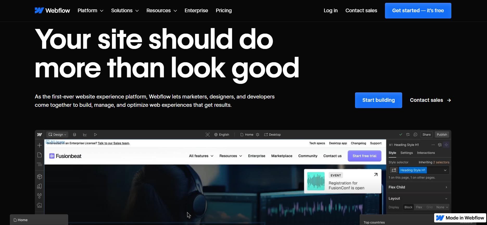 Webflow website builder 