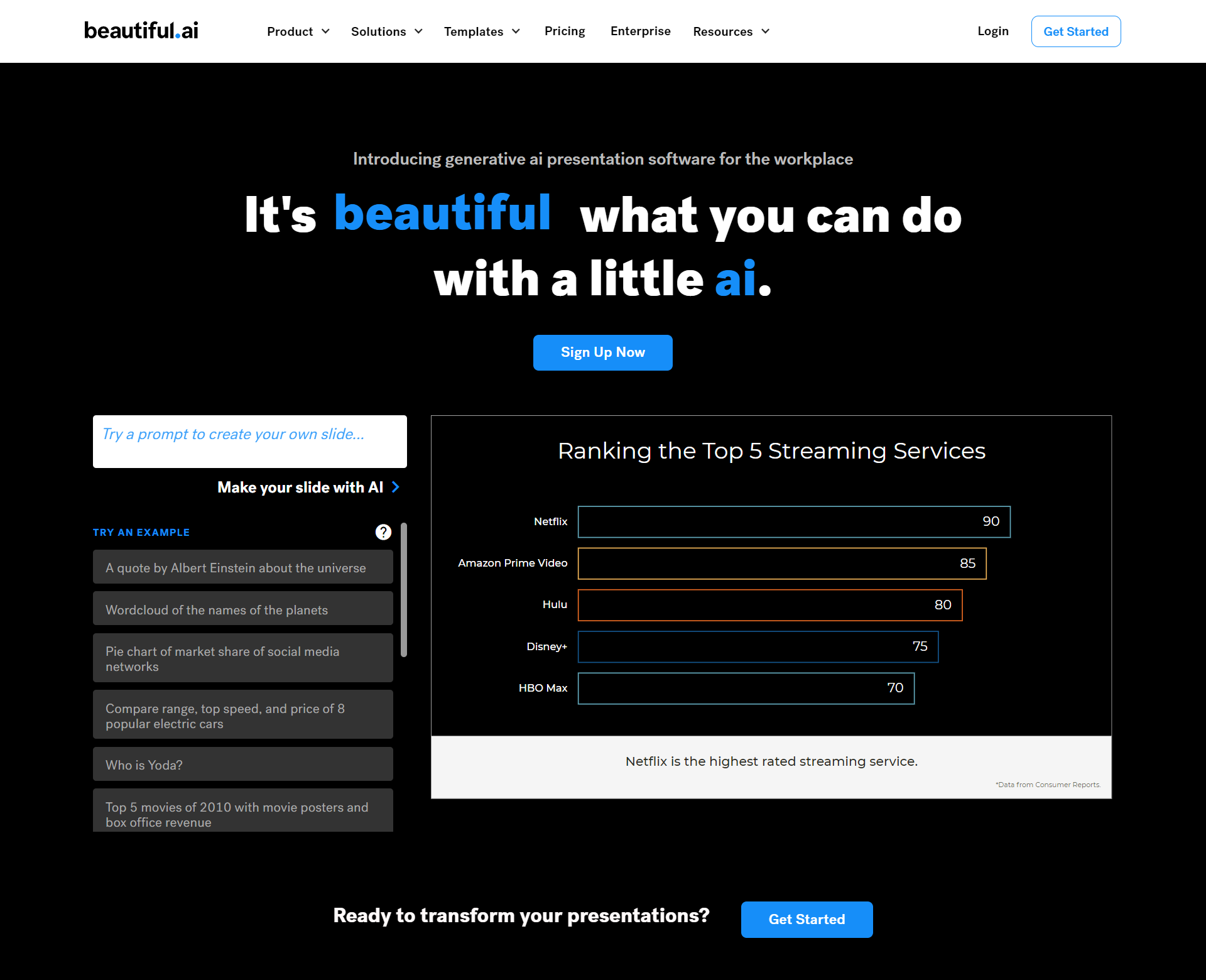 Beautiful.ai Homepage