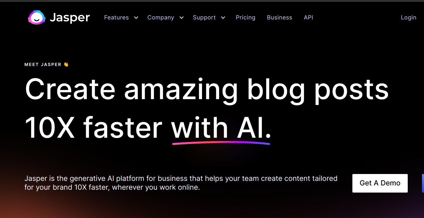 Jasper Ai Homepage