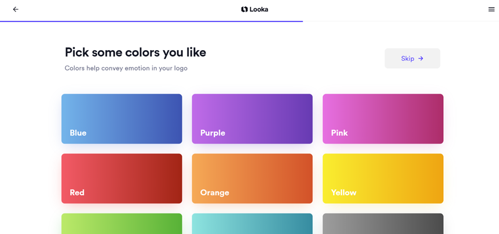 Looka - Picking colors you like