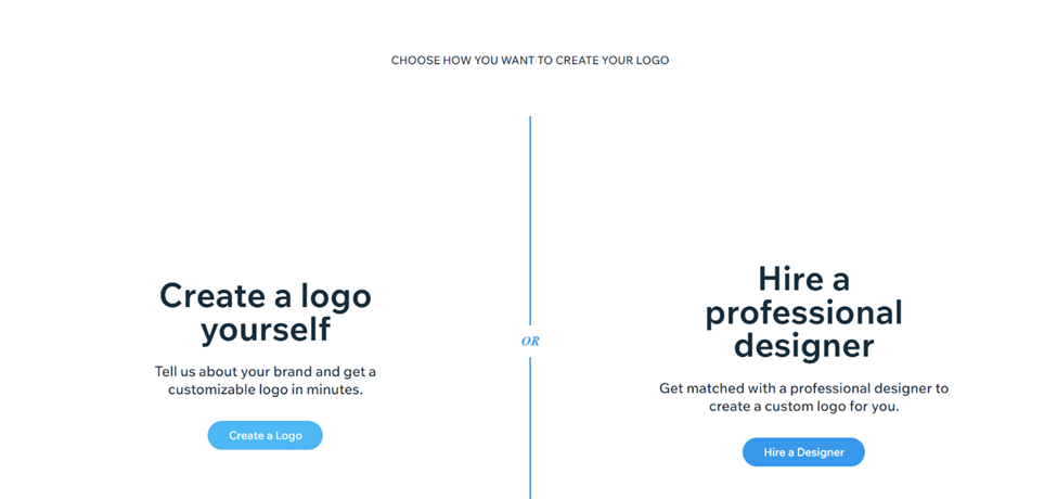 Wix Logo Maker - Creating Logo option