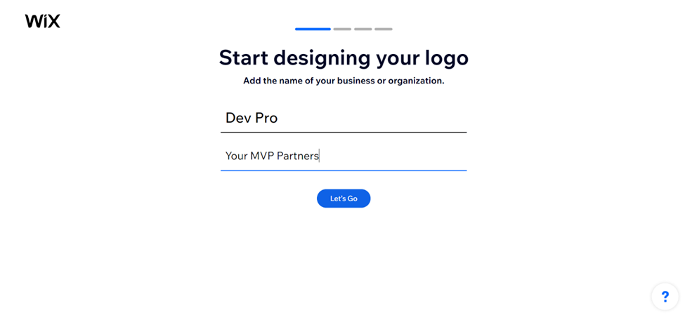 Wix Logo Maker - Start designing your logo screen