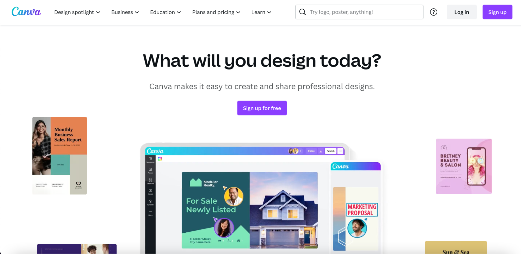 Canva Homepage