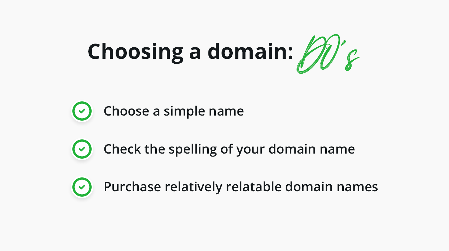 Dos of choosing a domain name