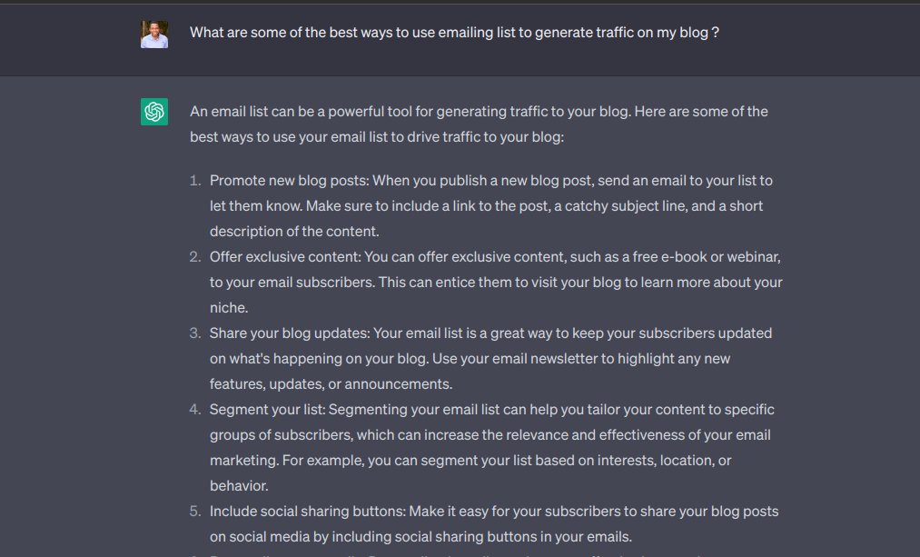 ChatGPT prompt to drive traffic to your blog