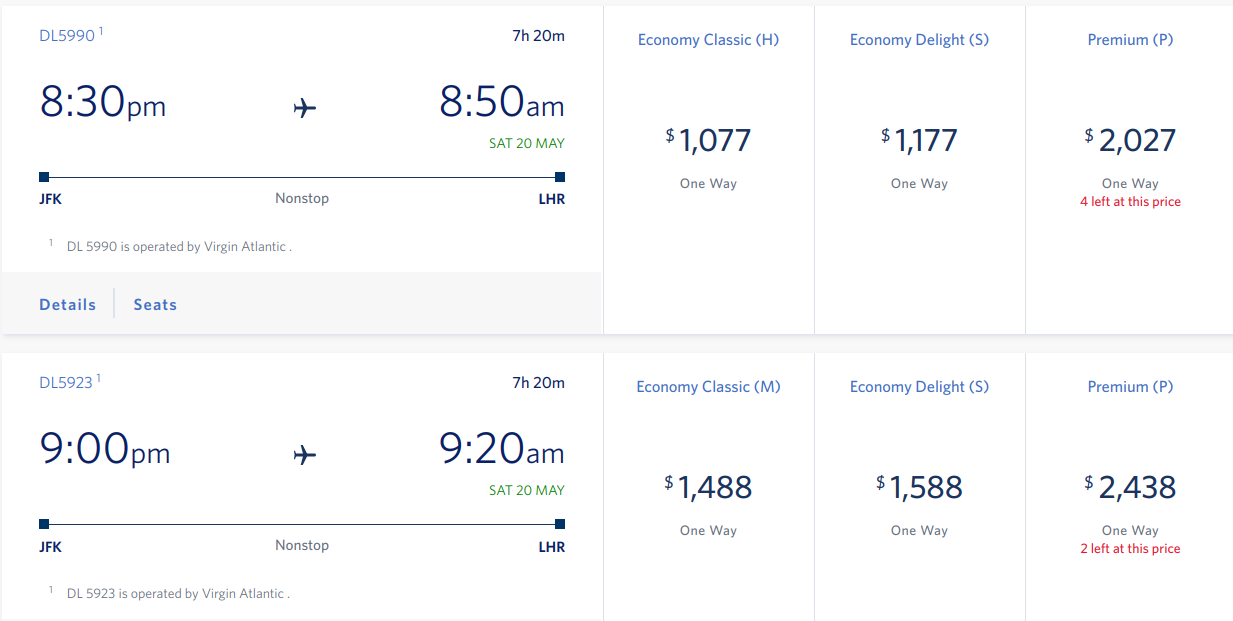 Delta Airlines Pricing