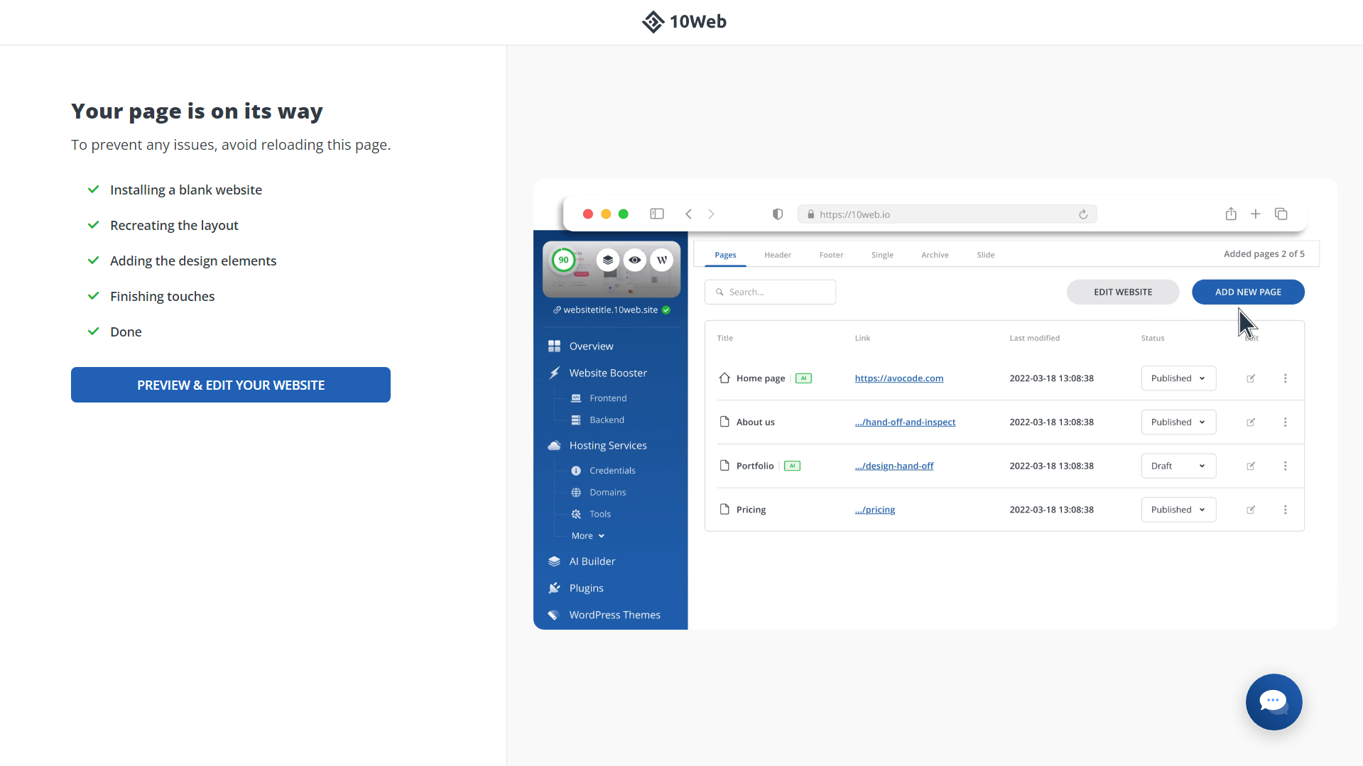 Migrating site from Wix to WordPress with 10Web