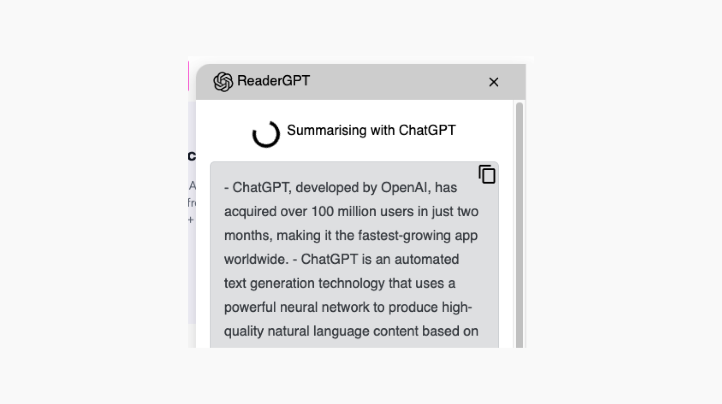 ReaderGPT ChatGPT extension