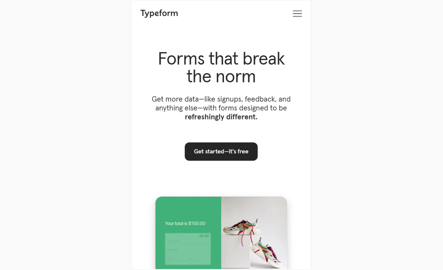 Mobile first design on Typeform
