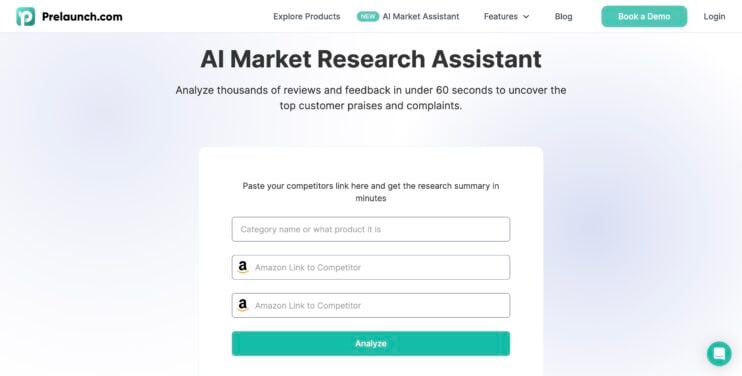 AI market research assistant by Prelaunch.com