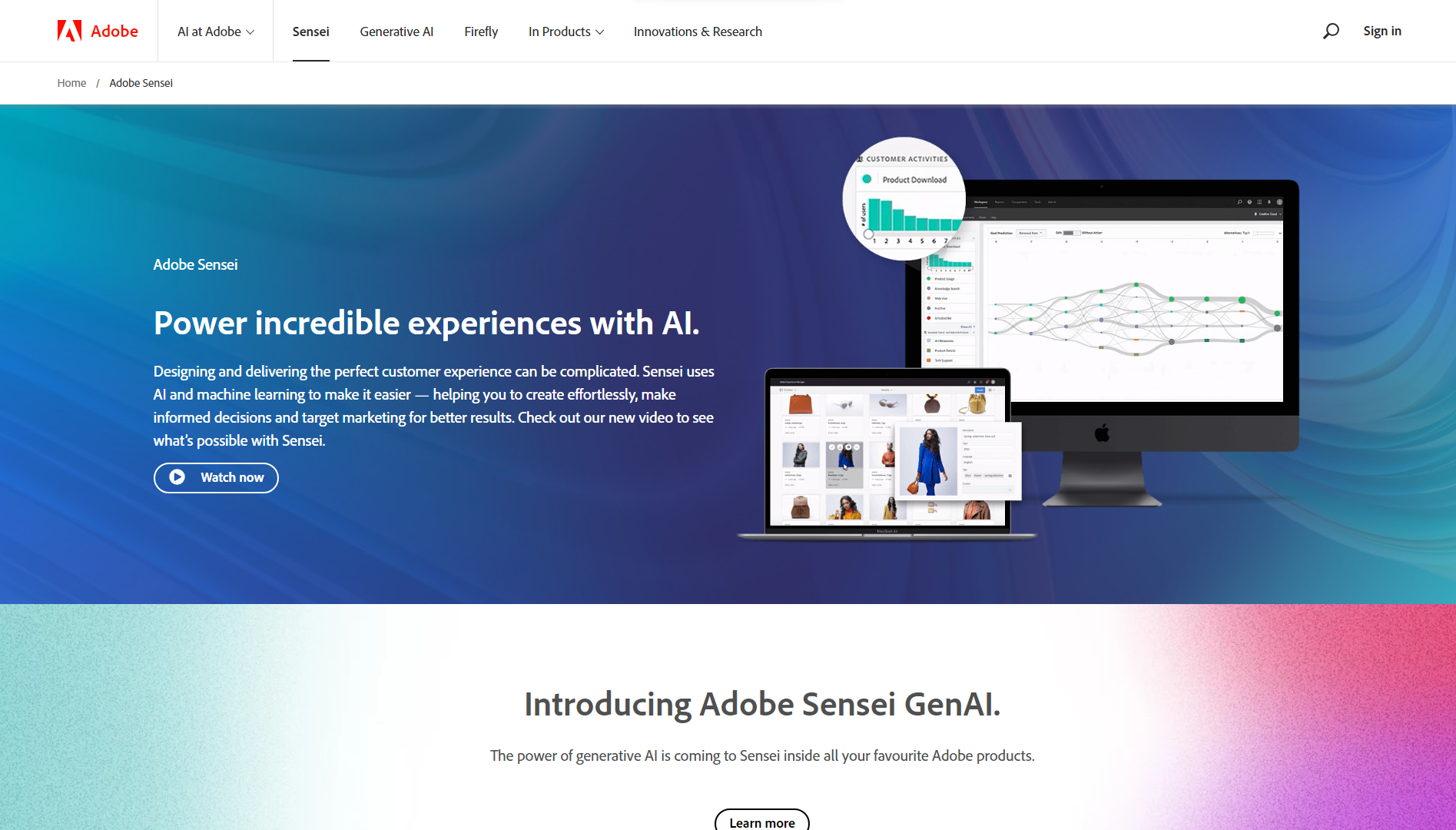 Adobe Sensei Homepage