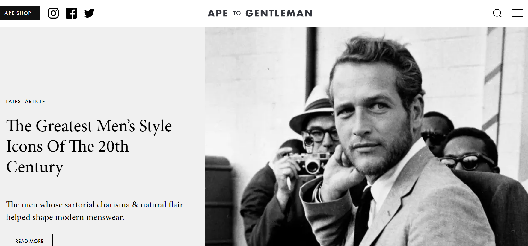 Site Web du blog de style de vie Ape to Gentleman