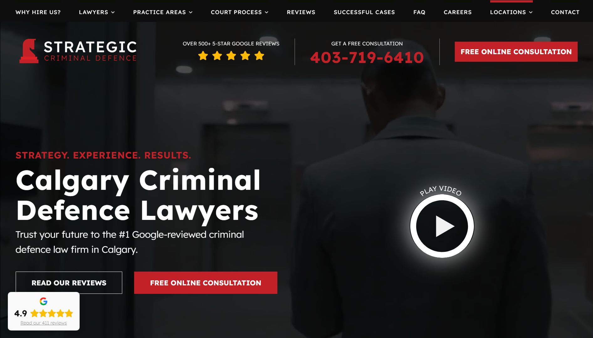 Site Web du cabinet d'avocats de la défense pénale de Calgary