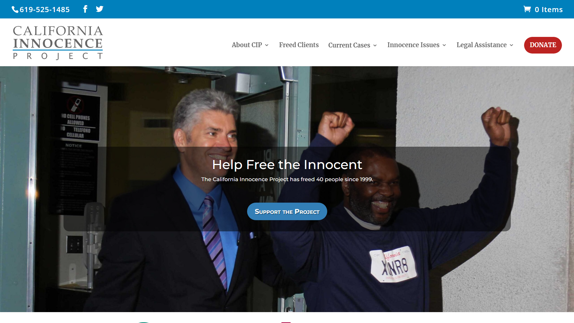 Site Web du projet California Innocence