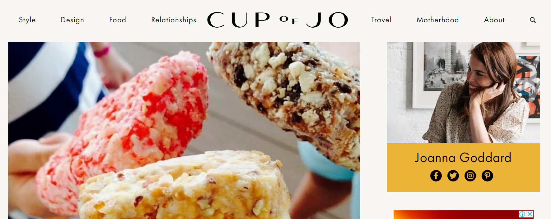 Site Web du blog de style de vie Cup of Jo